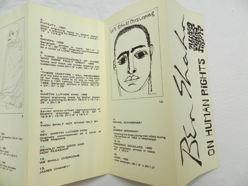 1968 ART EXHIBIT PAMPHLET: BEN SHAHN On Human Rights, FREDERICK DOUGLASS INST DC - Picture 4 of 7