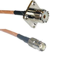 RG400 UHF Female Flange to BNC FEMALE RF Cable FAST-SHIP LOT