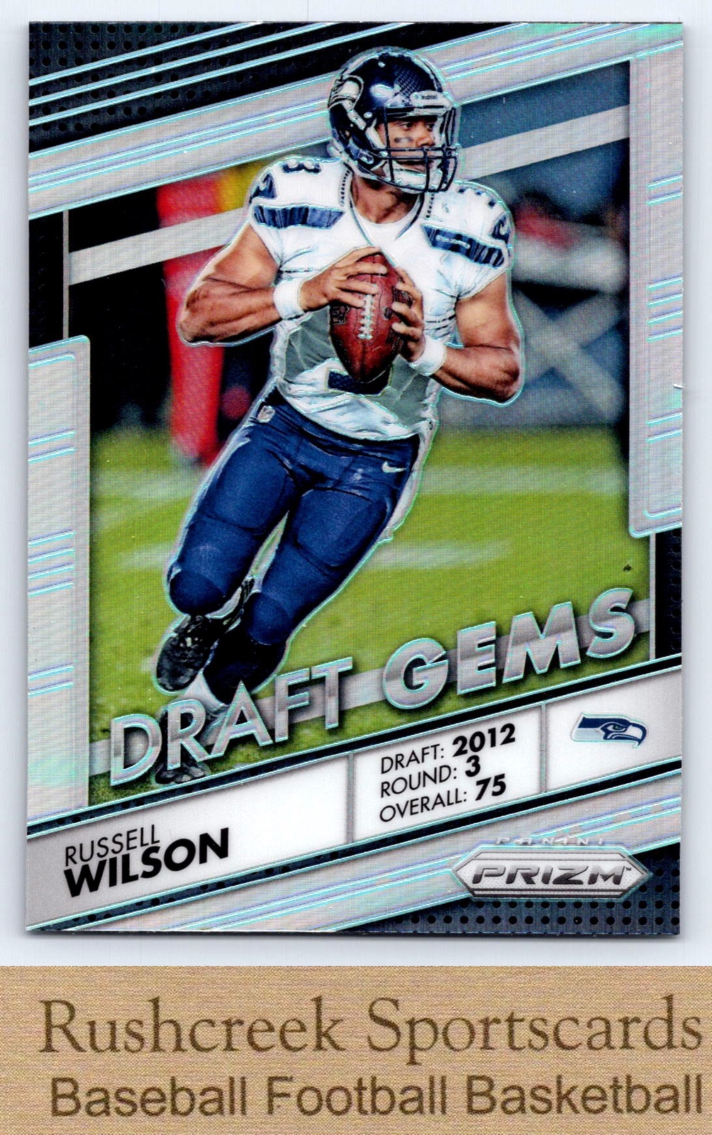 2016 Panini Prizm #10 Russell Wilson Silver Prizm Draft Gems