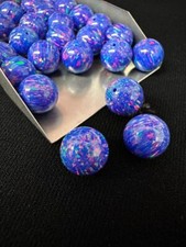 Half Drilled Dark Purple Synthetic Lab Created Opal Round Beads