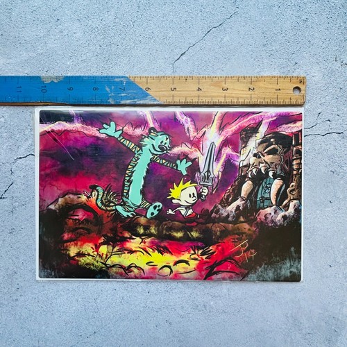 Impresión artística del castillo de Calvin y Hobbes Grayskull firmada por Jerry Pesce 10x7" - Imagen 3 de 9
