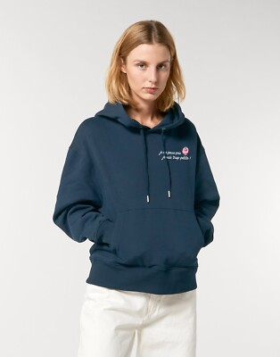 Damen Hoodie - ICH KANN NICHT ICH BIN ZU KLEIN HERZ Farbe marineblau