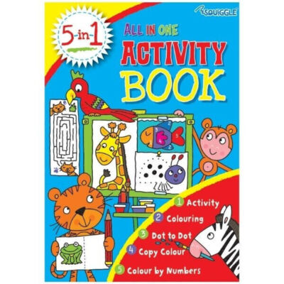 Single Book A4 All-In-One Activity Book - Kids Children Puzzles Word Search.