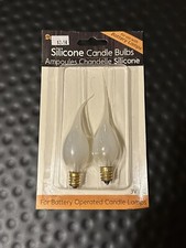 2 Darice Silicone Coated Candle Bulbs 3 Volt Battery Operated Lamps Only