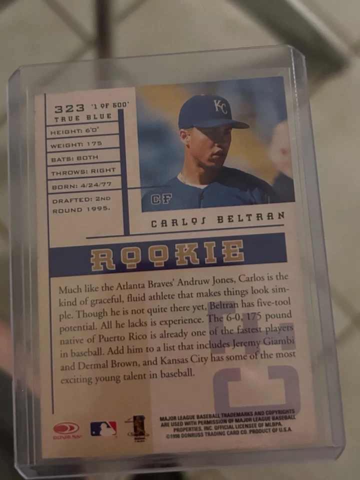 Carlos Beltrán /500 Rookie&stars 1998 True Value, Leaf! #323 Foto 2 de 2