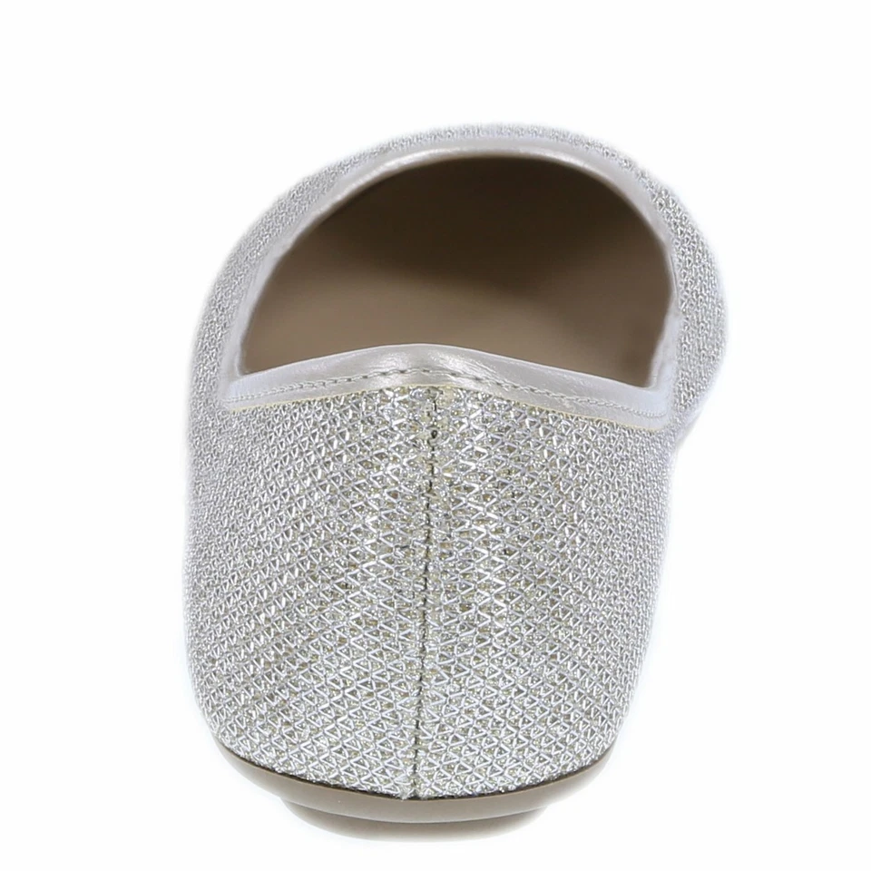 SmartFit Toddler Girls' Shimmer Chelsea Silver Ballet Flat Shoes w/ Strap 6-12.5 - Image 2 of 4