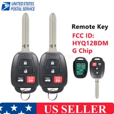 2 For 2012 2013 2014 Toyota Camry Car Remote Control Key Fob HYQ12BDM - G Chip