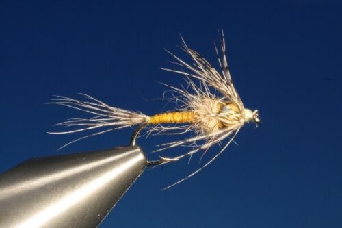 Fly Dome 3 Piece Wet Bowtie Yellow Body Quill Softhackle - Picture 1 of 3