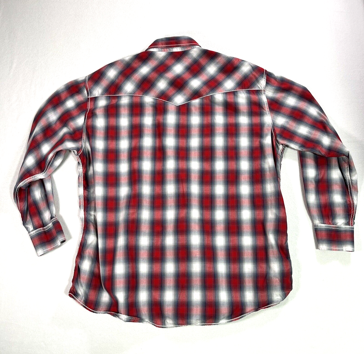 Rafter C Cowboy Collection Pearl Snap Western Shirt XXL Red Gray