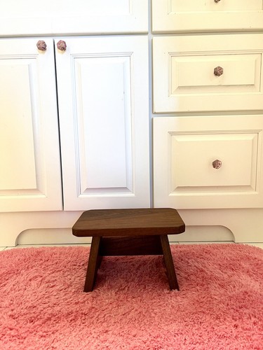Walnut Wooden Stool, Handmade, Step Stool, Foot Stool, Plant Stand, Bathroom - Picture 9 of 10