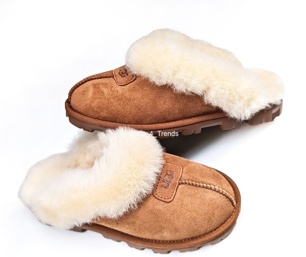 NIB 100% Authentic UGG Coquette 5125 Chestnut Women Soft Shoes Slippers Sandals