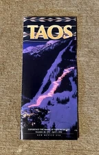 TAOS 1991-92 Ski Brochure Trail Map NEW MEXICO Skiing Resort Travel Souvenir