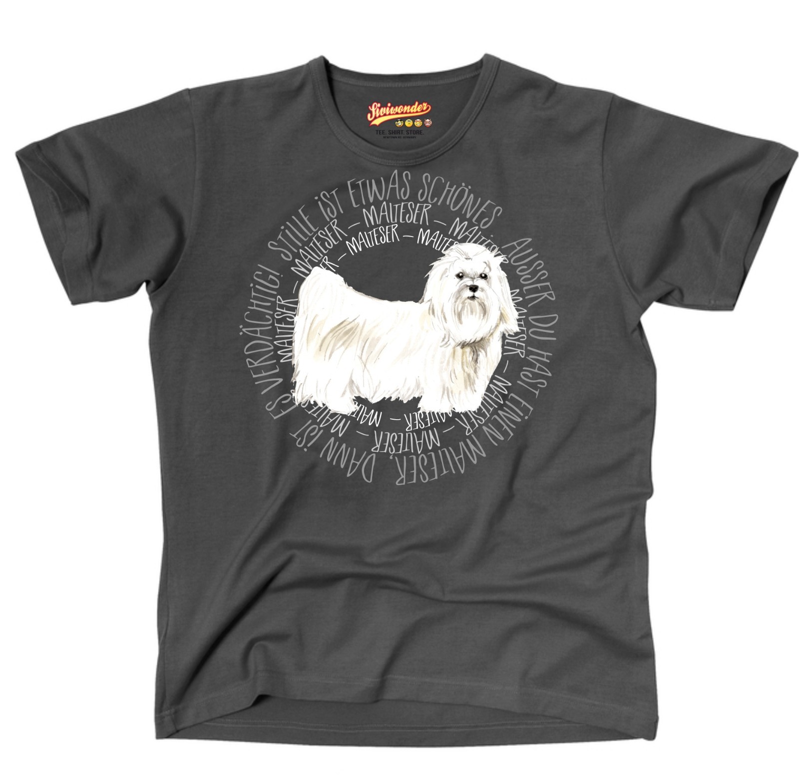 Buntes Malteser Hund T-Shirt - Farbenfrohes Hunde-Design Für Malteser Fans