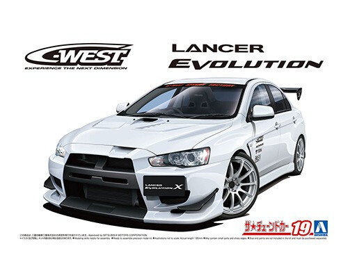 Aoshima 1/24 Mitsubishi Lancer C-WEST CZ4A Evo 2007 Plastic 