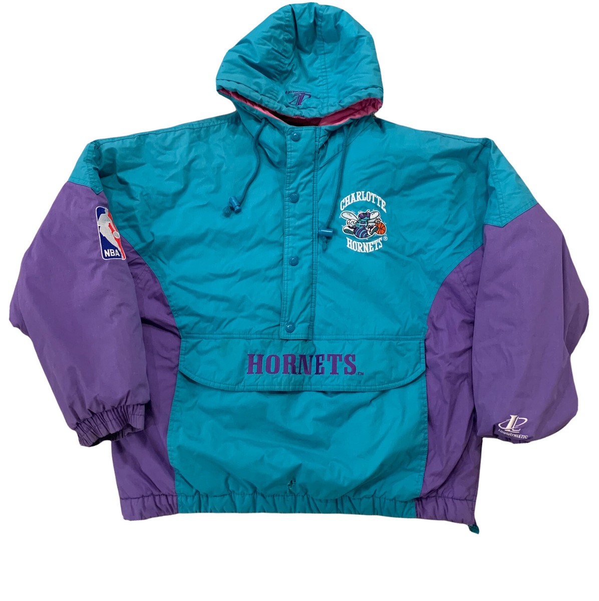 Vintage RARE Logo Athletic Charlotte Hornets Pullover Jacket Vintage RARE Logo Athletic Charlotte Hornets Pullover Jacket