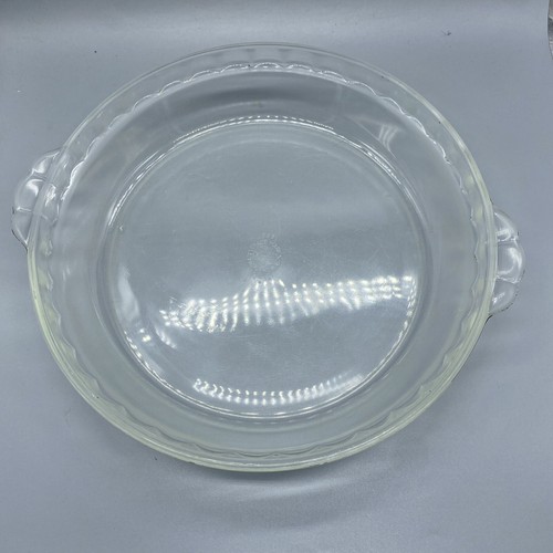 Vintage PYREX 229 Clear Glass Deep Dish Pie Plate Pan Fluted Edge 10" Diameter
