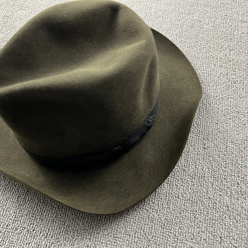 Worth And Worth Hat Adult Size 7 Green Felt Mark Shale Fedora Luxury Casual Men - Image 3 of 4