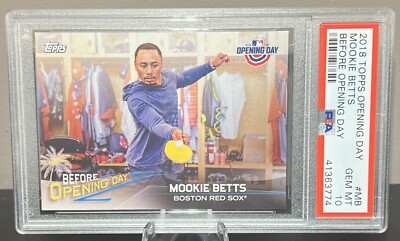 2018 Topps Opening Day Mookie Betts Before Opening Day #MB PSA 10