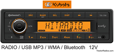 Kubota KX Series Excavator Stereo Radio Bluetooth KX040