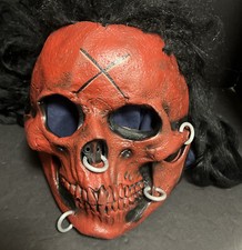 Mario Chiodo Red Skull Zombie Mask Ring Black Hair Dreadlocks Halloween Cosplay