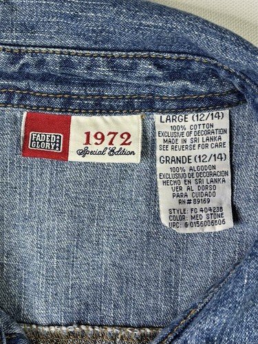 Faded Glory Denim Shirt Dress Women’s Large (12/14) 1972 Special Edition Floral - Picture 3 of 10