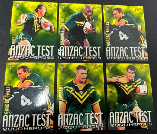 (LOT 6 x) - 2000 NRL ANZAC TEST HEROES - TALLIS, GIRDLER, SAILOR, WEBCKE, ROGERS
