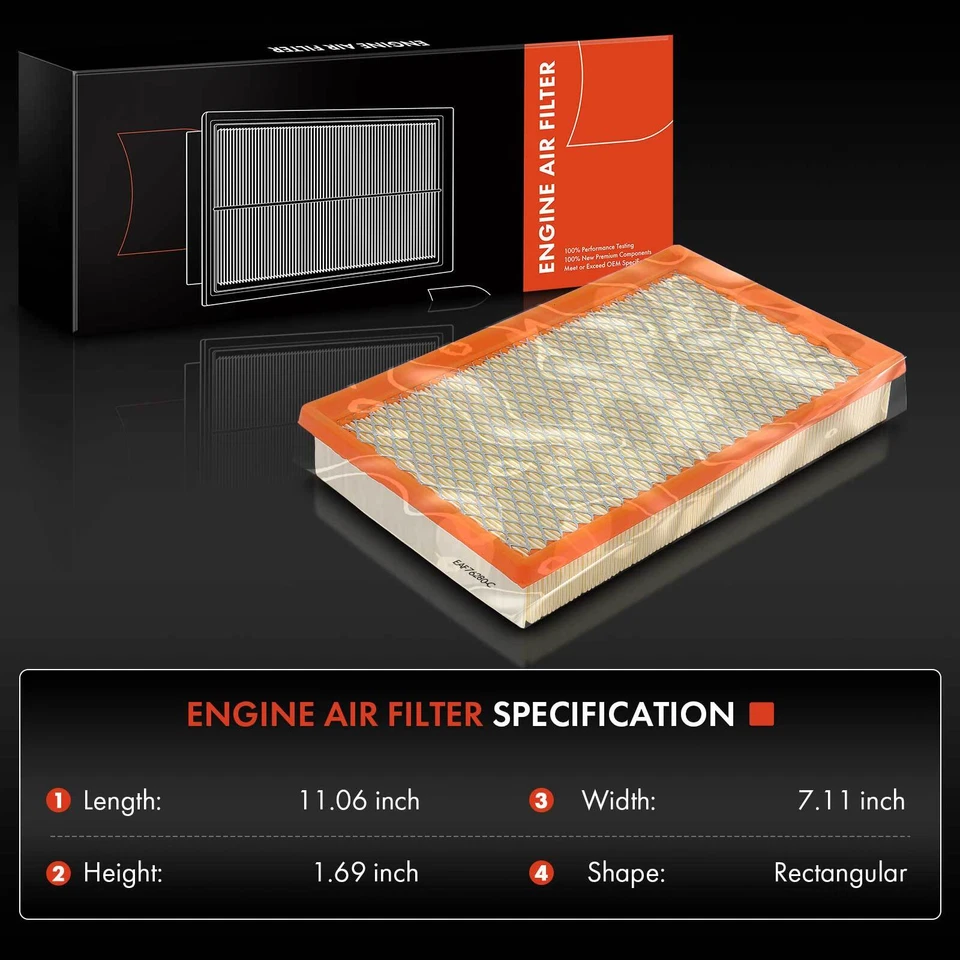 1x Filtro de aire del motor delantero para Nissan Quest Mercury Villager 1993-2002 flexible Foto 2 de 4