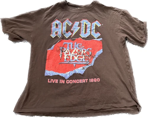 Vintage AC/DC Razor's Edge 1990 Concert Tour T-SHIRT MD Medi 1990s vintage concert t-shirt, vintage, size M, single stitch, B+ condition