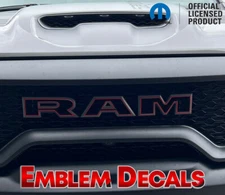 Ram 1500 TRX Grill " R A M " Emblem Overlay Decal 2021 2022 2023 2024