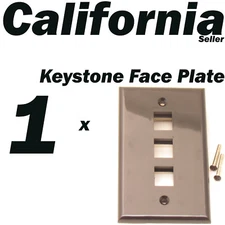 3 Port Keystone Jack RJ45 CAT5 CAT5e CAT6 Network Faceplate Wall Plate Black 