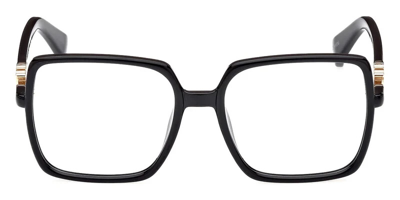 MAXMARA スクエアフレームメガネ MM5108 001 Max Mara MM5108-H 001 Black Square Plastic Optical