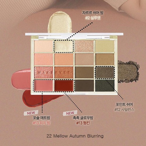 WAKEMAKE Soft Blurring eye Palette 14g IKKI BROWN 24 F/W 2colors K-Beauty - Picture 7 of 12