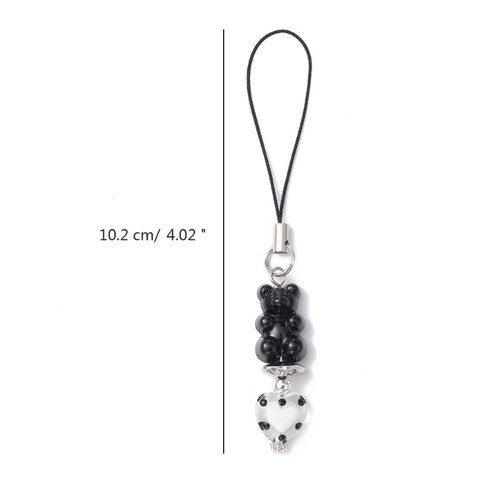 2Pcs Colorful Bear Shape Keychain Lanyard String Fashion Pendant Strap for Bag - Zdjęcie 8 z 8
