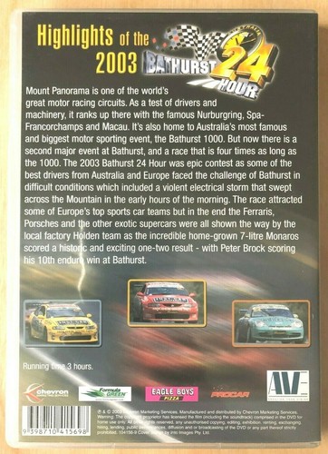 HIGHLIGHTS of the 2003 BATHURST 24 HOUR ~ BROCKS 10th BATHURST WIN ~ PAL 3HR DVD - Picture 2 of 3