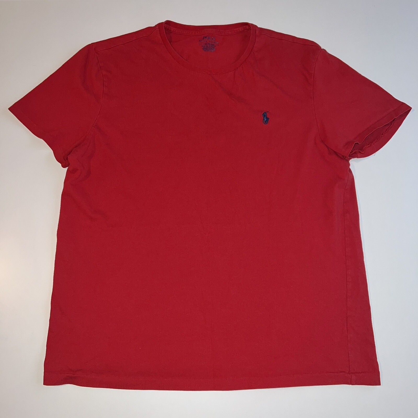 Polo Ralph Lauren uomo t shirt girocollo manica corta rosso grande blu pony