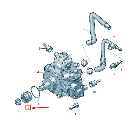 Bride de pompe haute pression Audi A4 Avant B8 059130141N d'origine