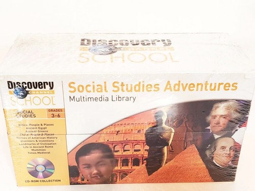 Social Studies Multimedia School Library 3 - 6 Grade Cd - Rom Mac Windows Sealed - Afbeelding 1 van 11