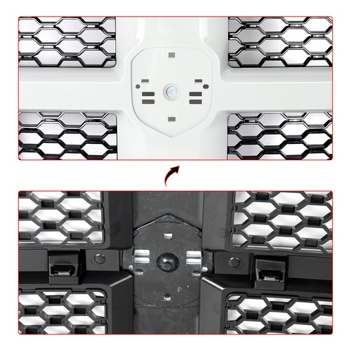 Painted Bright White Grille w/ Black Mesh Insert For Dodge Ram 1500 2013-2018 - Picture 7 of 9