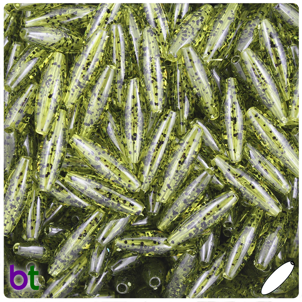 BeadTin Topaz Transparent Spaghetti Beads - 19mm Craft Beads, 150 Pieces For Jewelry Making