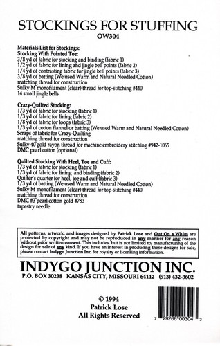 Stockings for Stuffing" Indygo Junction Out on a Whim Sewing Craft Pattern OW304 - Picture 3 of 5