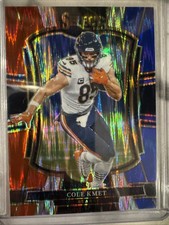 2025 Panini Select Cole Kmet #174 Premier Level Red and Blue Prizm Shock Bears