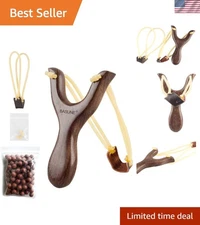 Sturdy Slingshot Toy with Nonslip Handle and Spare Rubber Band - For Outdoor Fun