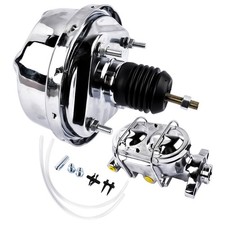 7 Chrome Street Hot Rod Single Power Brake Booster Bail Top Master Cylinder 7 Chrome Street Hot Rod Single Power Brake Booster Bail Top Master Cylinder
