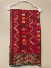 Dhakai Jamdani Saree Red And Green With Golden Work