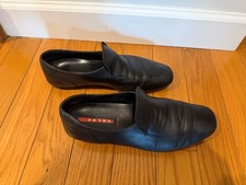 Prada Men’s Black Leather Loafers – Made in Italy Size US 10.5 / UK 9.5