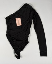Missguided Soft Stretch One Shoulder Ruched Bodysuit