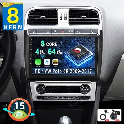 8Core 4+64G Android 15 Autoradio Apple Carplay Für VW Polo 6R 2009-2017 GPS Navi