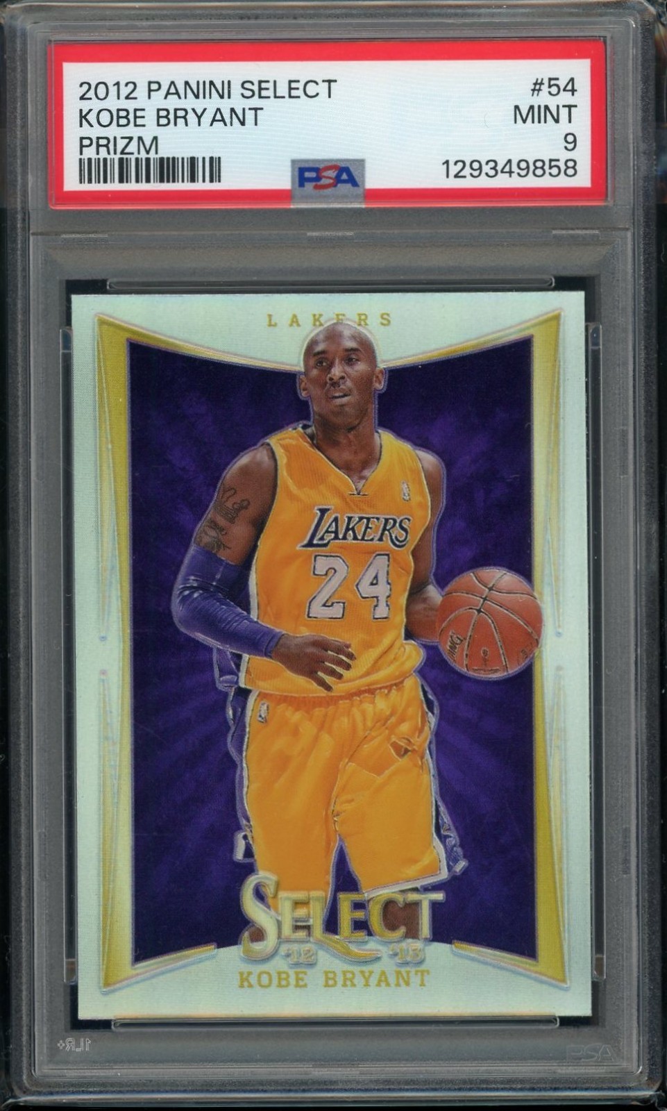 2012 Panini Select Basketball #54 Kobe Bryant Silver Prizm PSA 9