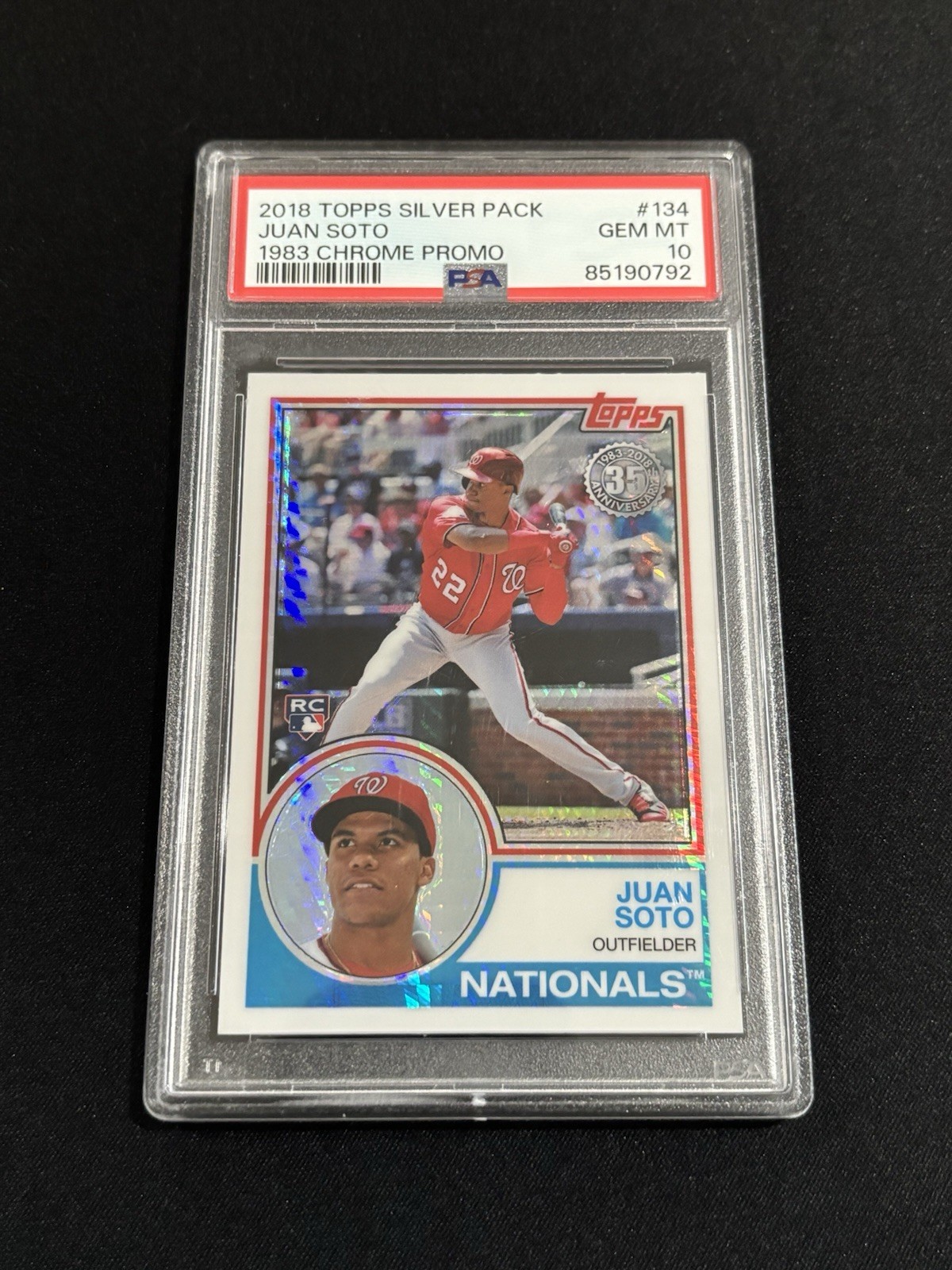 Juan Soto 2018 Topps Silver Pack Rookie Card PSA 10 - 1983 Chrome Promo #134 RC