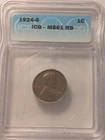 1924-S LINCOLN WHEAT CENT ICG MS61 RB Red Brown Looks 64 RB Semi Key Date